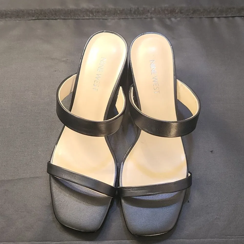 BRAND NEW NINE WEST BLOCK HEEL SQUARE TOE WOMENS SANDALS - Picture 2 of 14